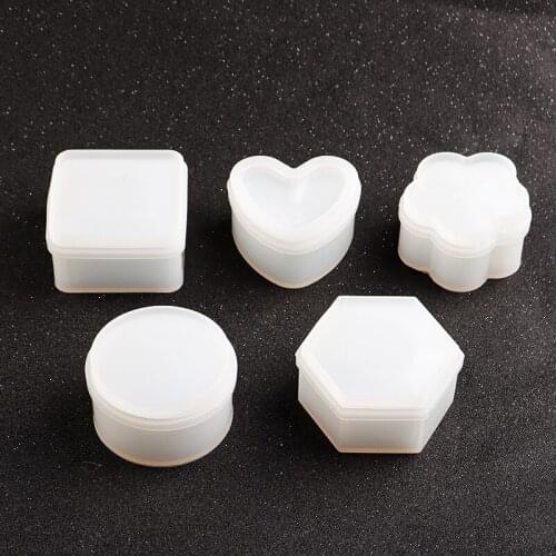 Storage Box Resin Silicone Mold For Jewelry Making Heart Shape Cut Mold DIY Crystal Epoxy UV Gift Box Jewelry Tools Moulds