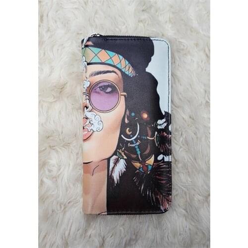 Hippie Art Logo Card Holder PVC Card Women Wallet Clear Short Purse Mini Money Wallet Card Holder Unisex Zipper Wallets