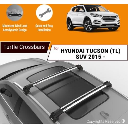 CROSSBARS FOR HYUNDAI TUCSON 2015 - 2020 ALUMINUM ALLOY SIDEBARS CAR ROOF RACK LUGGAGE CARRIER BARS SET OF 2