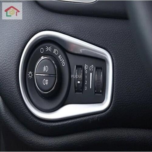 For Jeep Renegade 2015 2016 2017 2018 accessories ABS Matte Car Headlamps Adjustment Switch Cover Trim Sticker car styling 1pcs