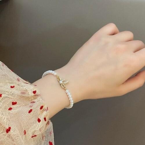 Sweet Pearl Bowknot Bracelets For Women 2021 New Korean Simple Student Girl Bracelet Fashion Party Friendship Jewelry Gift