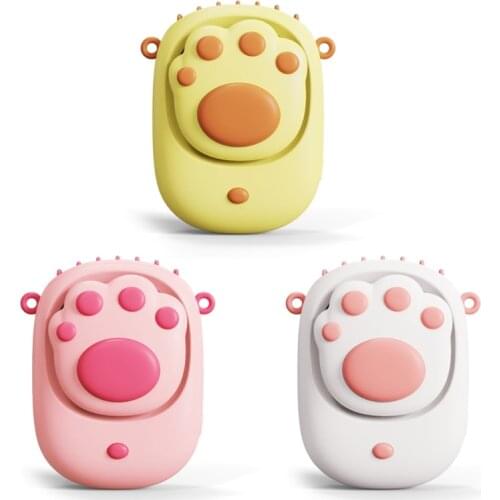 Cute Cat Paw Shape Hanging Neck Fan Portable Handheld USB Charging Small Air Cooler Multipurpose Creative Summer Cooling