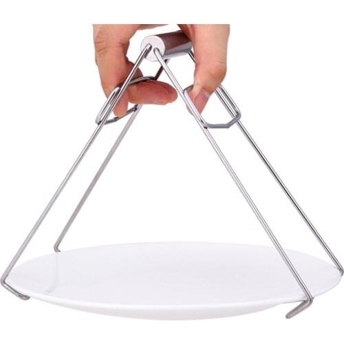 Multifunction Foldable Stainless Steel Plate Anti Hot Dish Lifter Retriever Bowl Clip Pots Crockery Holder Clamp Kitchen Tongs