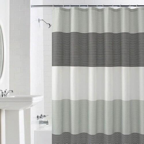 Washable Modern Stripes Polyester Fabric Bathroom Curtain Waterproof Mildew Resistant Shower Curtain Halloween Curtains For Bath