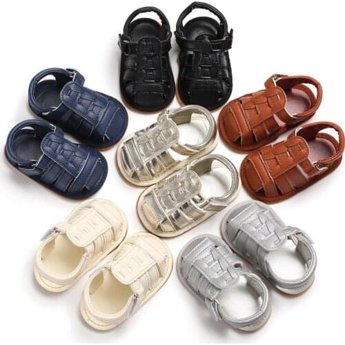 Summer Baby Shoes Newborn Boys PU Leather First Walkers Babies Shoes for 0-18M Toddler Infants Soft Breathable Shoes