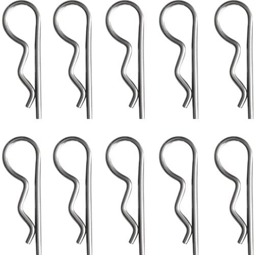 Set of 10 304 Stainless Steel Marine R Pin Retaining Clip Spring Cotter Pin