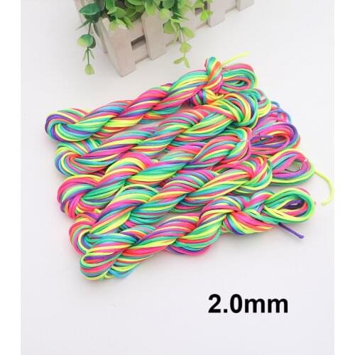 Macrame Nylon Cord Kumihimo Rainbow Diy Handmade Bracelet Rope Knot Jewelry Finding Beading Shamballa Stirng 2mm FASMILEY Dc01