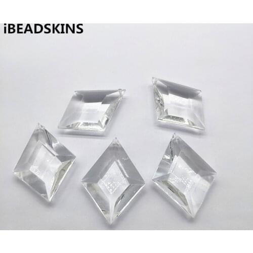 New arrival! 52x37mm 52pcs Large Clear acrylic Rhombus-shape beads for Necklace,Earrings parts,hand Made Jewelry DIY