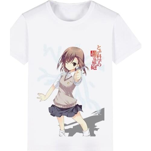 A Certain Scientific Railgun Toma Kamijo Index Mikoto Misaka Cosplay Costume Adult Kids Child Short Sleeve T-shirt T shirt