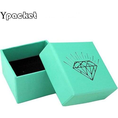 Jewelry Organizer Box Blue Square Engagement Ring Earrings Necklace Bracelet Display Gift Box Holder Custom Logo