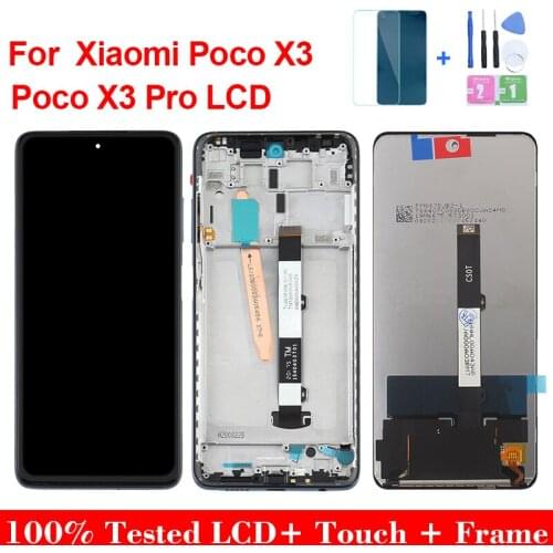 6.67''Original LCD For Xiaomi Poco X3 Display Screen with Frame Touch Panel Digitizer For Pocophone X3Pro LCD Replacement parts