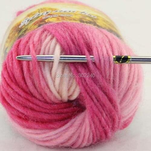 Lot of 1 skeins x 50g Chunky Hand Coarse Knitting Scores wool yarn Pink Orange Hot Pink 809