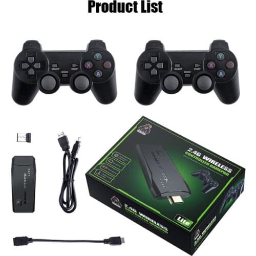 Portable 4K TV Video Game Console With 2.4G Wireless Controller Support PS1/MD Classic Games Retro Game Console Accessories