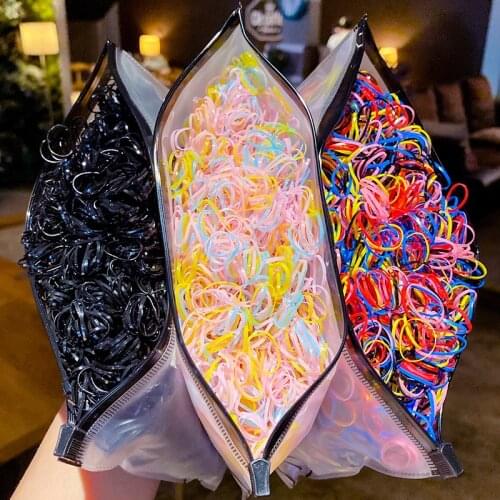 1500Pcs/Bag Girls Colorful Small Disposable Hair Bands Candy Elastic Rubber Band Scrunchie Ponytail Holder Gum Hair Accessories
