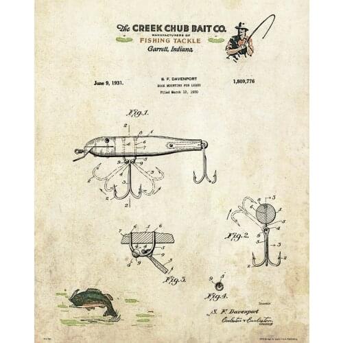 Fishing Lure Art print Silk poster Home Wall Decor