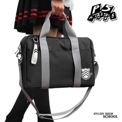 Anime Persona5 Canvas Handbag Messenger Shoulder bag P5 Amamiya Ren Cosplay Syujin High School Student Top-Handle Bags Tote