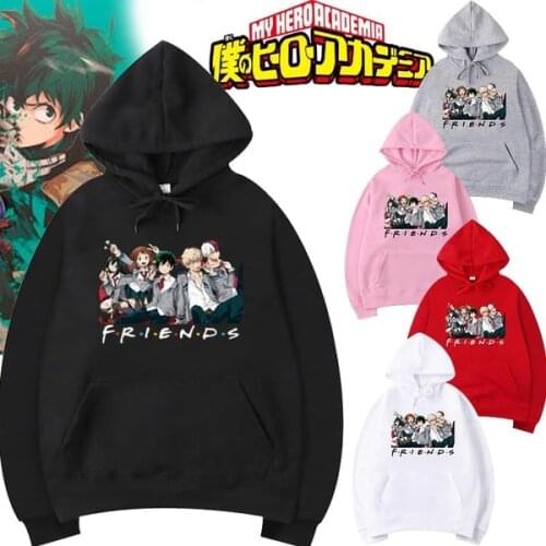 My Hero Academia Anime Sweatshirt Long Sleeve Kids Cartoon Hooded Sweatshirt Friends Hoodie Unisex Pullover Autumn Winter Warm