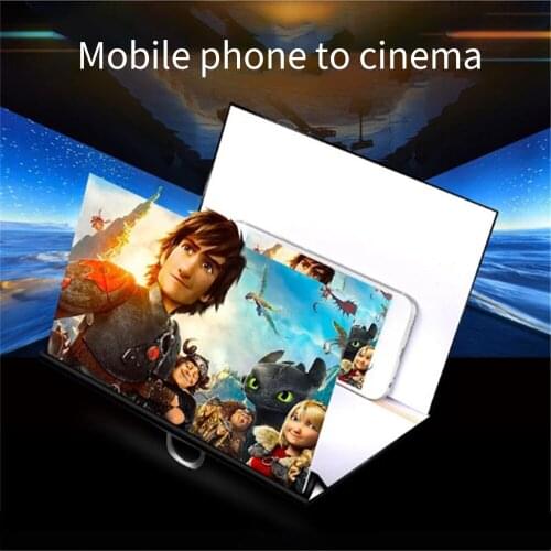 8 Inch 3D Wooden Screen Magnifier With Finger Ring HD Video Amplifying Projector Folding Screen Amplifier Desktop Stand Bracket