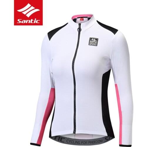 Santic Women Long Sleeve Cycling Jersey Pro Fit Road Bike MTB Top Jerseys Spring Summer Breathable Perspiration Bicycle Jersey