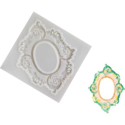Wreath Border European Relief Silicone Mold Fondant Mold Frame Mirror Cake Decorating Tools Chocolate Gumpaste Mold