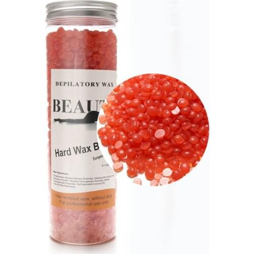 New 400G Strawberry Red Hard Wax Beans Hair Wax Remover No Need Strip Hot Film Hair Treament For Body Bikini Face Hair Removal
