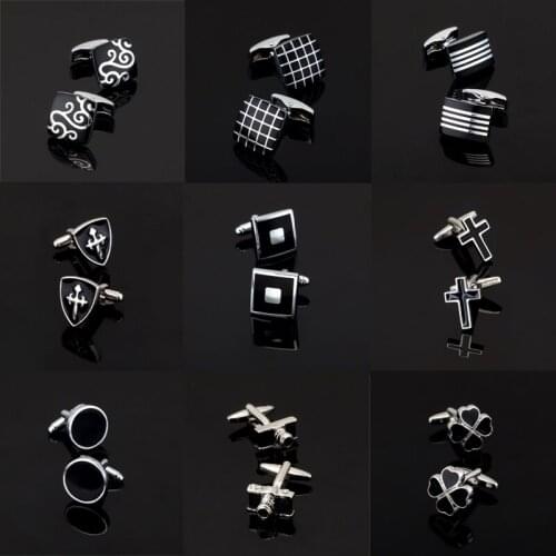 High quality mens shirt cuffs new fashion black cufflinks, premium brass materials, 1 pairs free delivery