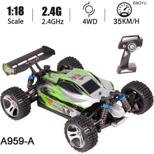 WLtoys A959A A959-A RC Car 2.4GHz 1:18 Scale 4WD 35KM/H High Speed Racing Car Remote Control Off Road Car Vehicle for Kids