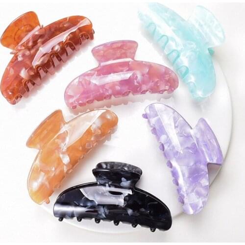 Acetate Floral Hair Claw for Women Classic Hair Clip Chic Barrettes Crab Hairpins Stylish Hair Clamp Trendy Hair Accessories