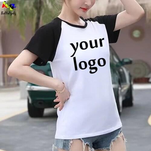 Your Own Design Customized Printing Brand Logo/Photo 2020 Summer Women Short Sleeve T Shirts Unisex Casual Street Wear Tops Tees