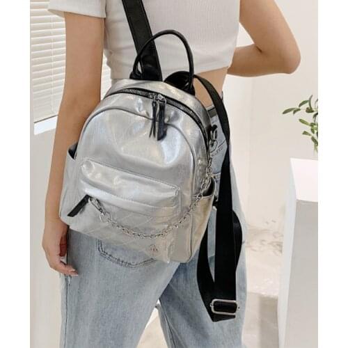 Womens Leather Backpack Ladies Bagpack Mini Travel Rucksack Classic PU Female Backpacks Luxury Chain Schoolbag New Lady Mochila