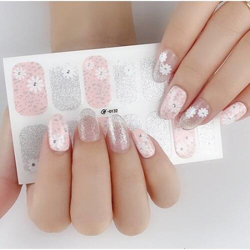 1 Sheet Glitter Series Powder Sequins Fashion Nail Art Stickers Collection Manicure DIY Nail Polish Strips Wraps for Party Decor