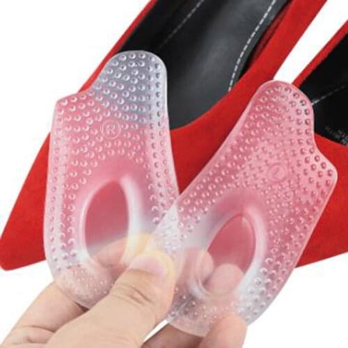 1Pair Soft Silicone Gel Insoles Heel Cushion Soles Pain Relief Protectors Spur Support Shoe Pad Heel Foot Pads Feet Care