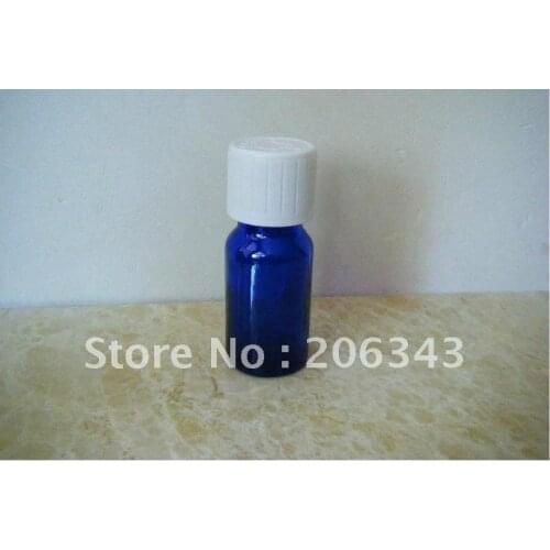 10ml blue essential oil bottle with white plastic cap for cosmetic packaging