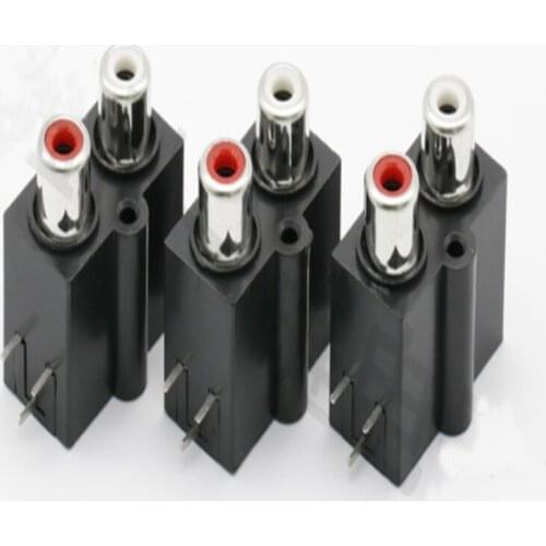 10pcs AV co-core socket RCA socket two-hole PCB welded audio and video socket lotus socket AV2-8.4-7A copper