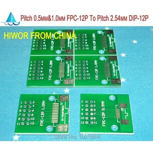 10pcs/lot Pitch 0.5MM & 1.0MM FPC-12P 12P FPC To Pitch 2.54MM DIP12 FPC Adapter To DIP PCB Pinboard SMD Converter