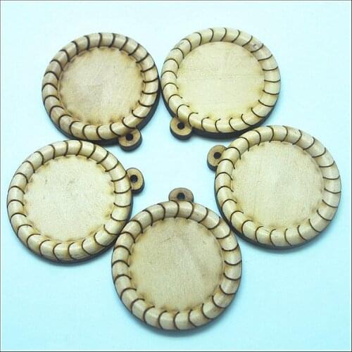 10pcs nature wooden beads cabochons size 25mm round shapes wooden cabs nature colors diy accessories fittings