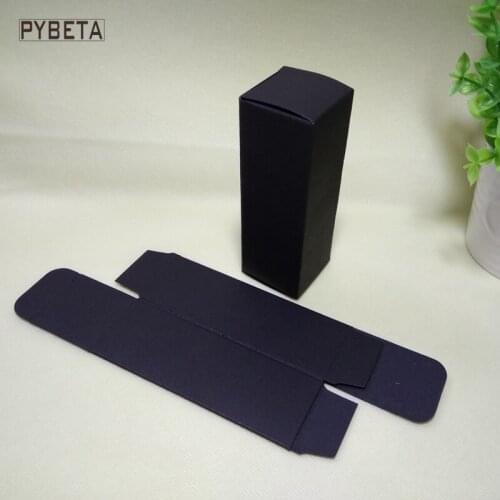 100pcs- 4.8*4.8*14.5cm Blank Black Paper Packaging Box for 100ml Dropper Bottle Essential Oil Sprays sample valve tubes