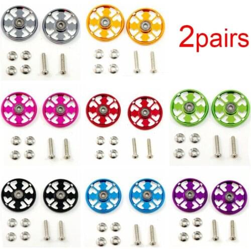 2 Pairs 15464 19mm Aluminum Rollers Ball-Race Guide Rollers Ringless for RC Tamiya Mini 4WD Racing Car Model