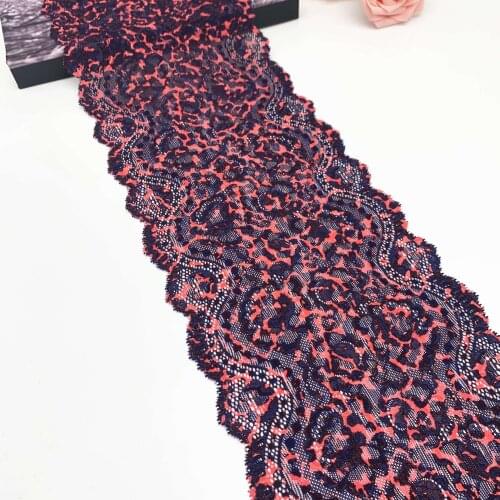 3M/lot Width 6 5/8 17cm PinkLeopard Elastic Stretch Lace Trim For Clothing Accessories Dress Sewing Applique Costume Lace Fabric