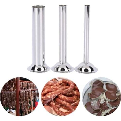 3pcs/set Food Grade Stainless Steel Manual Sausage Stuffer Stuffing Filling Tube
