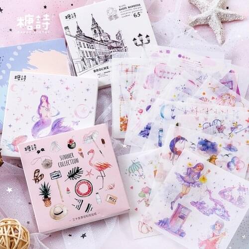 30 pcs/pack Corner Mermaid Box Decorative Stickers Adhesive Stickers DIY Decoration Diary Stationery Stickers