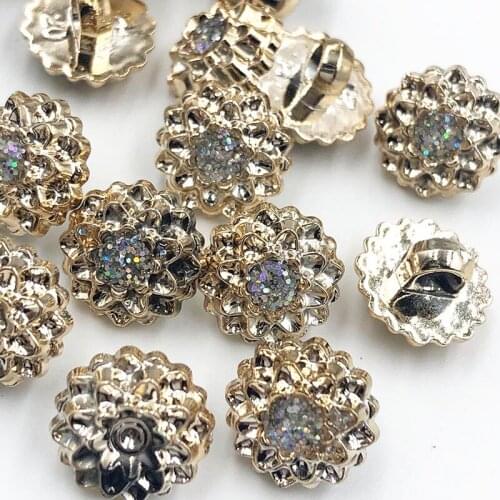 60pcs 12mm plating buttons shirt shank apparel sewing accessories DIY crafts garment supplies