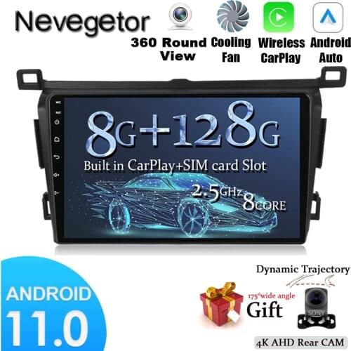 6G+128G 4G LTE DSP QLED Screen Carplay for Toyota RAV4 2013- 2015 2016 2017 2018 Car Multimedia GPS Navigation Radio Player 2din