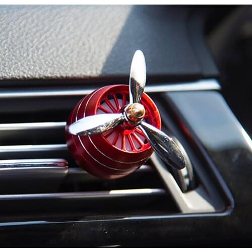 Car Perfume Diffuser Air Freshener Air Force 3 LED Light Vent Outlet Clip Automobiles Decor Propeller Fragrance Smell Ornament