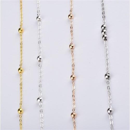 XiYU/DIY Chain Earrings Bangle Making Materials Making Sexy Waist Peas Chain Shiny Products Beads 4mm Chain
