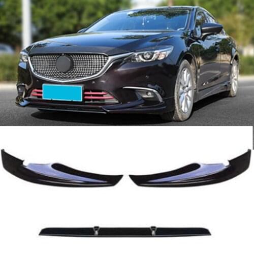 CEYUSOT FOR New Mazda 6 Front Spoiler Separator 2016-18 Front Bumper ABS Material Trim Protective Cover Mazda6 Accessories 3pcs