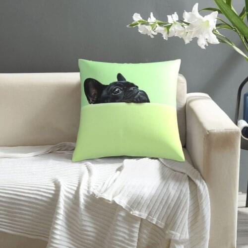French Bulldog Puppy pattern print Cushion Cover Decorative Pillowcase Chair Seat Square Car Pillow Cover Home Living Textile