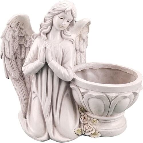 European Style Outdoor Courtyard Angel Flowerpot Home Garden Decoration Creative Character Sculpture Resin Crafts Flower Jar