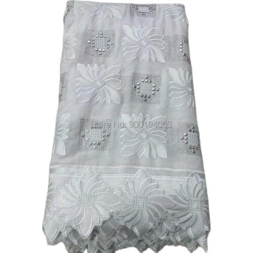 Hot sale 5 Yards high quality swiss voile lace in switzerland for wedding 100% Cotton african fabric lace N8836