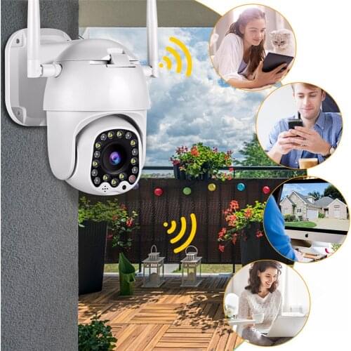 1080P Outdoor PTZ IP Camera Auto Tracking 2MP Cloud Home Security Wifi Camera 4X Digital Zoom Speed Dome Camera with Siren Light